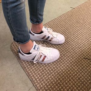 Adidas SuperStars- Paisley! Worn once!
